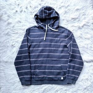 Marine Layer Fleece Out Mens Hoodie Size M Pullover Striped Textured Soft Surfer